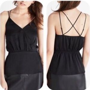 Express Black Strappy Splice Top
